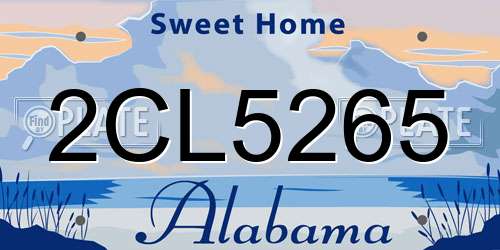 2CL5265 Alabama License Plate