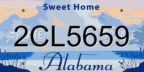 2CL5659 Alabama License Plate