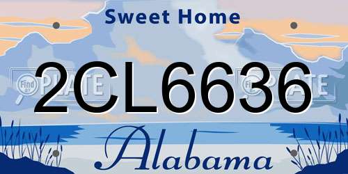 2CL6636 Alabama License Plate