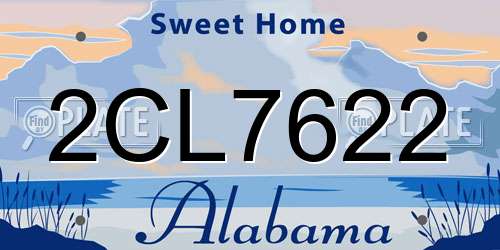 2CL7622 Alabama License Plate