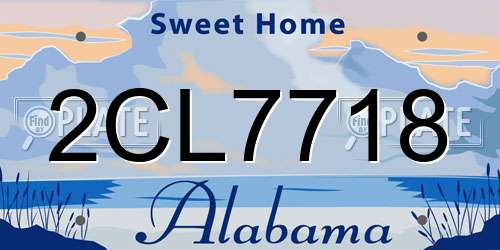 2CL7718 Alabama License Plate
