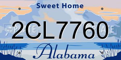 2CL7760 Alabama License Plate
