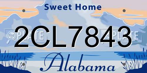 2CL7843 Alabama License Plate