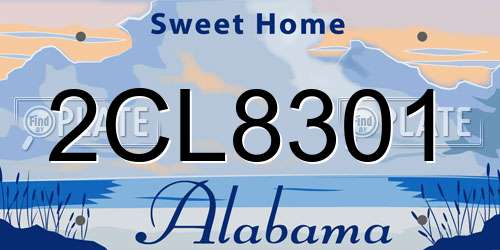2CL8301 Alabama License Plate