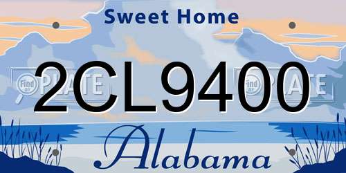 2CL9400 Alabama License Plate