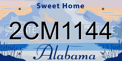 2CM1144 Alabama License Plate
