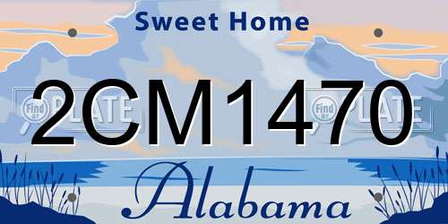 2CM1470 Alabama License Plate