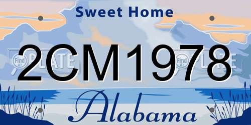 2CM1978 Alabama License Plate