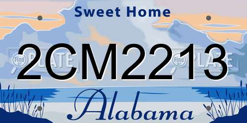 2CM2213 Alabama License Plate