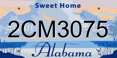 2CM3075 Alabama License Plate