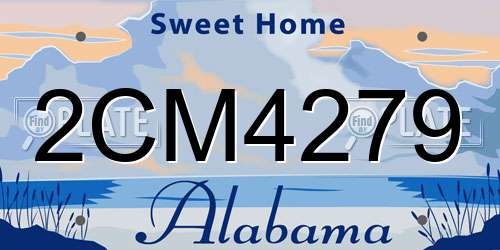 2CM4279 Alabama License Plate