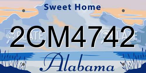 2CM4742 Alabama License Plate