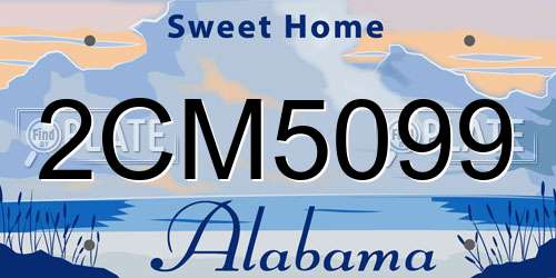2CM5099 Alabama License Plate