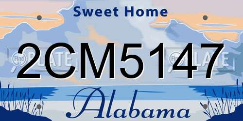 2CM5147 Alabama License Plate