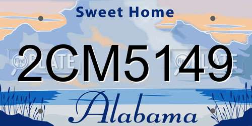 2CM5149 Alabama License Plate