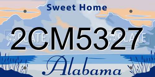 2CM5327 Alabama License Plate