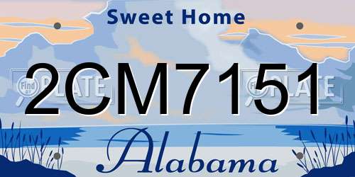 2CM7151 Alabama License Plate