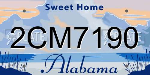 2CM7190 Alabama License Plate