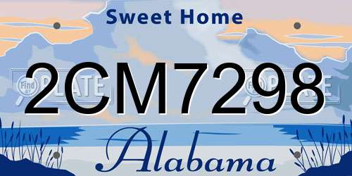 2CM7298 Alabama License Plate