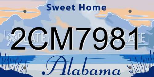 2CM7981 Alabama License Plate