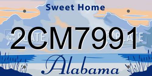 2CM7991 Alabama License Plate