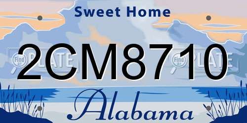 2CM8710 Alabama License Plate