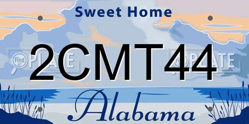 2CMT44 Alabama License Plate