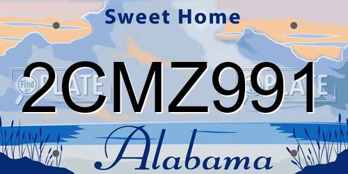 2CMZ991 Alabama License Plate