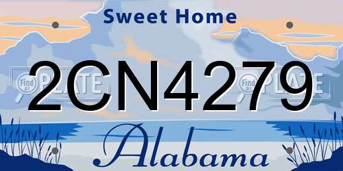 2CN4279 Alabama License Plate