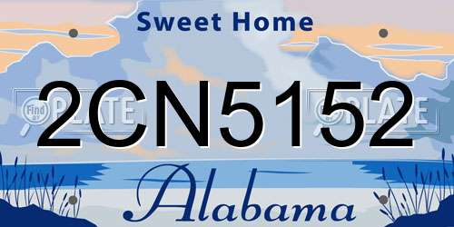 2CN5152 Alabama License Plate