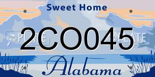 2CO045 Alabama License Plate