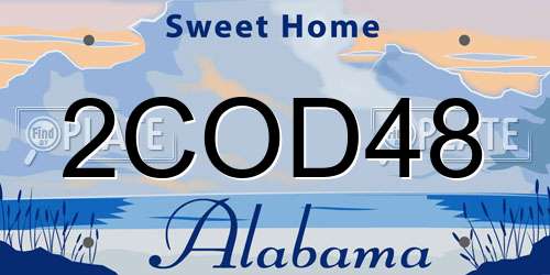 2COD48 Alabama License Plate