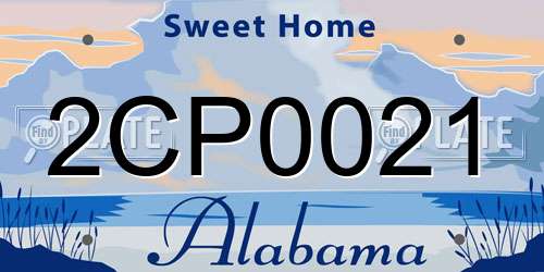 2CP0021 Alabama License Plate