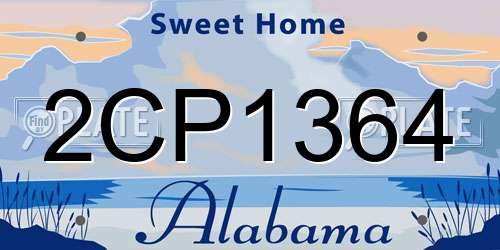 2CP1364 Alabama License Plate