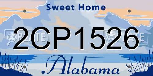 2CP1526 Alabama License Plate