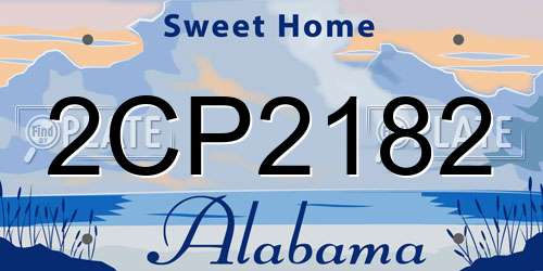 2CP2182 Alabama License Plate