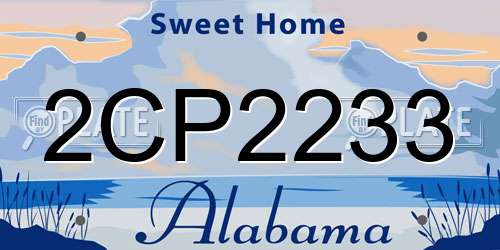 2CP2233 Alabama License Plate