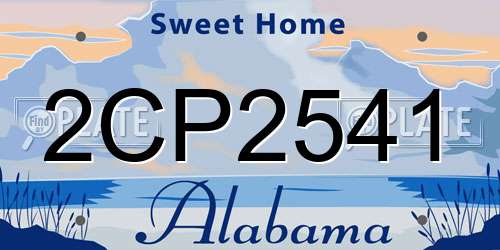2CP2541 Alabama License Plate