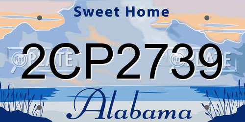 2CP2739 Alabama License Plate