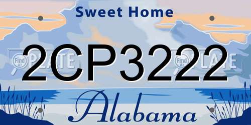 2CP3222 Alabama License Plate