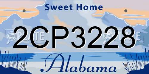 2CP3228 Alabama License Plate