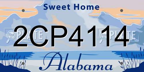 2CP4114 Alabama License Plate