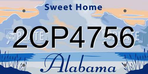 2CP4756 Alabama License Plate