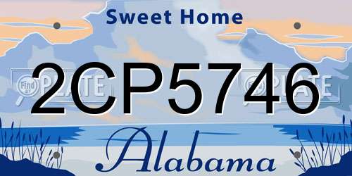 2CP5746 Alabama License Plate