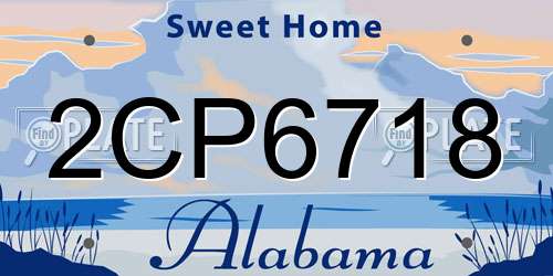 2CP6718 Alabama License Plate