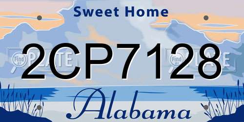 2CP7128 Alabama License Plate