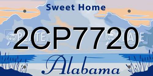 2CP7720 Alabama License Plate