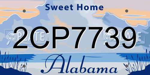 2CP7739 Alabama License Plate