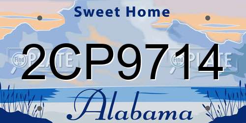 2CP9714 Alabama License Plate