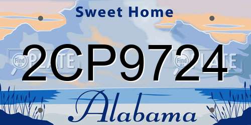 2CP9724 Alabama License Plate